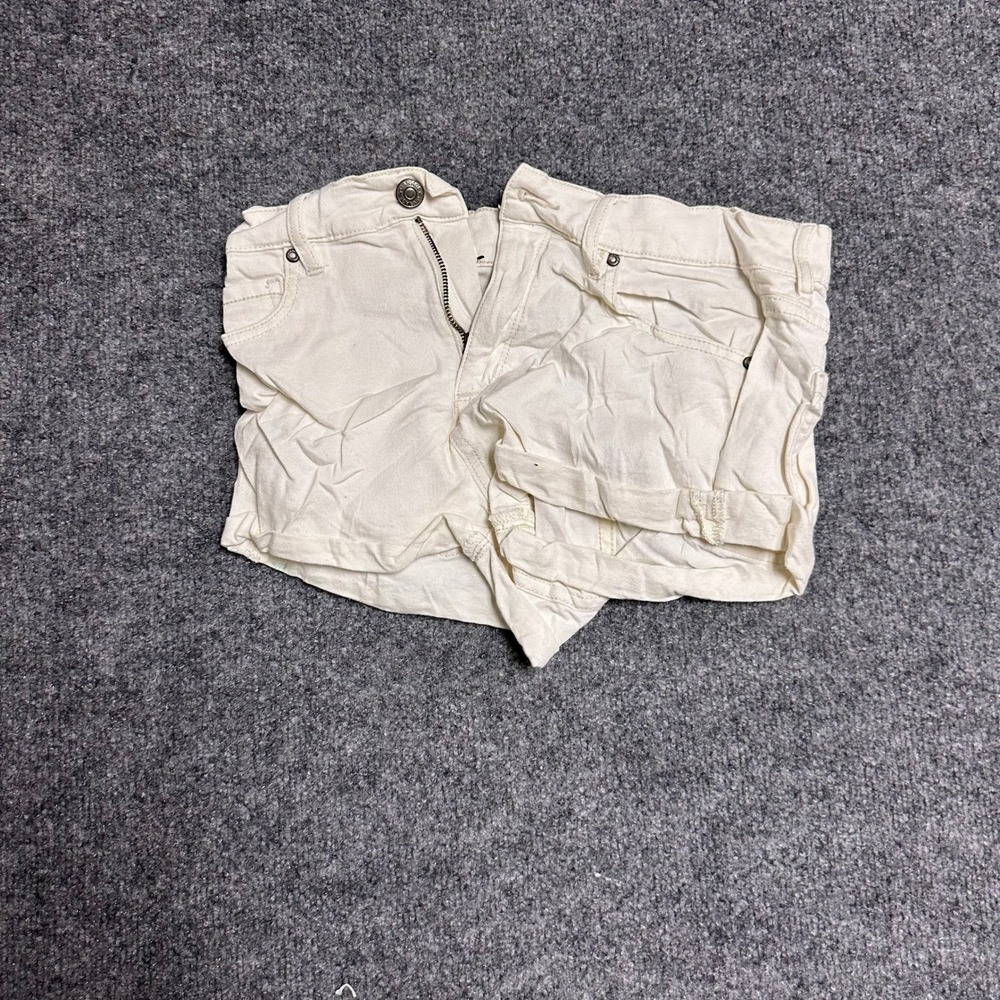 GRG DNM Shorts Womens Size 5 Cream Stretch Denim Casual Cuffed Mini Jean Shorts